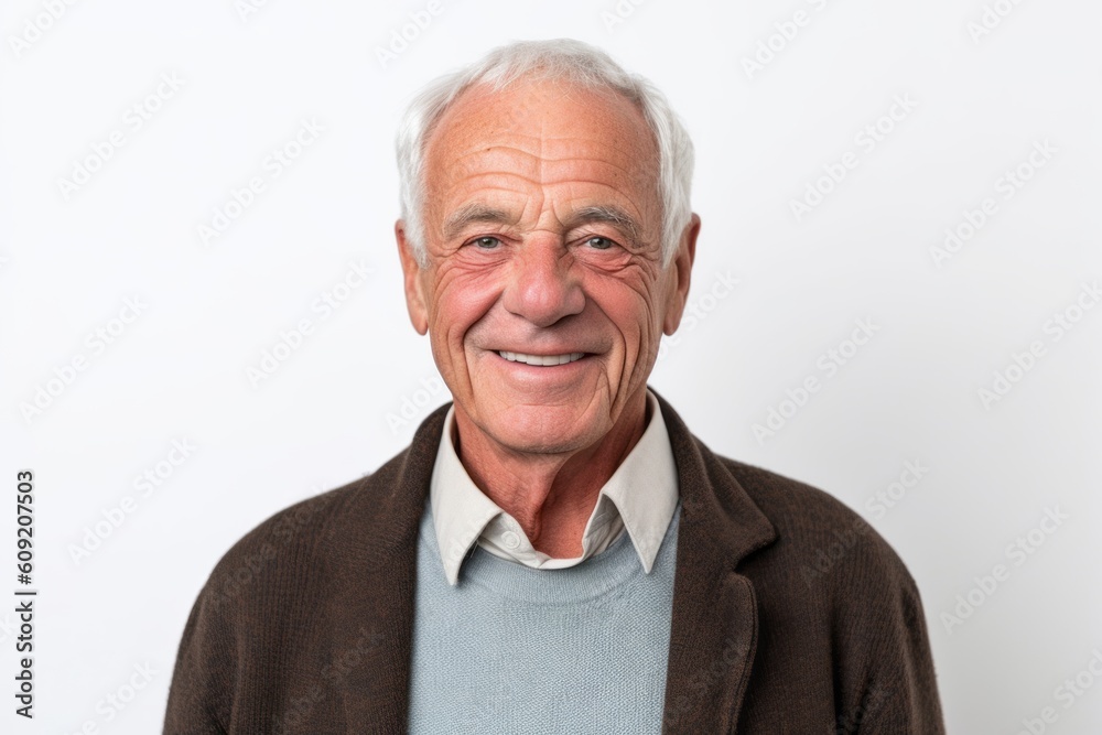 Portrait of a smiling senior man. Isolated white background. Portrait of a smiling senior man. Isolated white background.