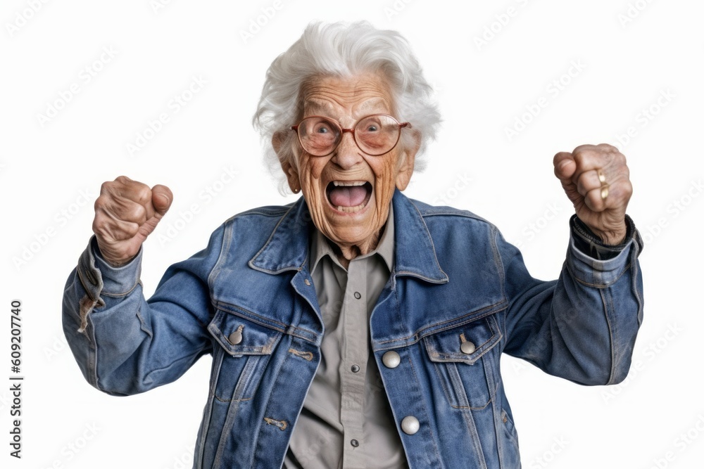 Portrait of a happy senior man gesturing victory isolated on white background Portrait of a happy senior man gesturing victory isolated on white background