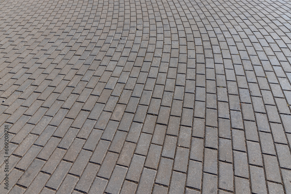 part of the road made of concrete tiles