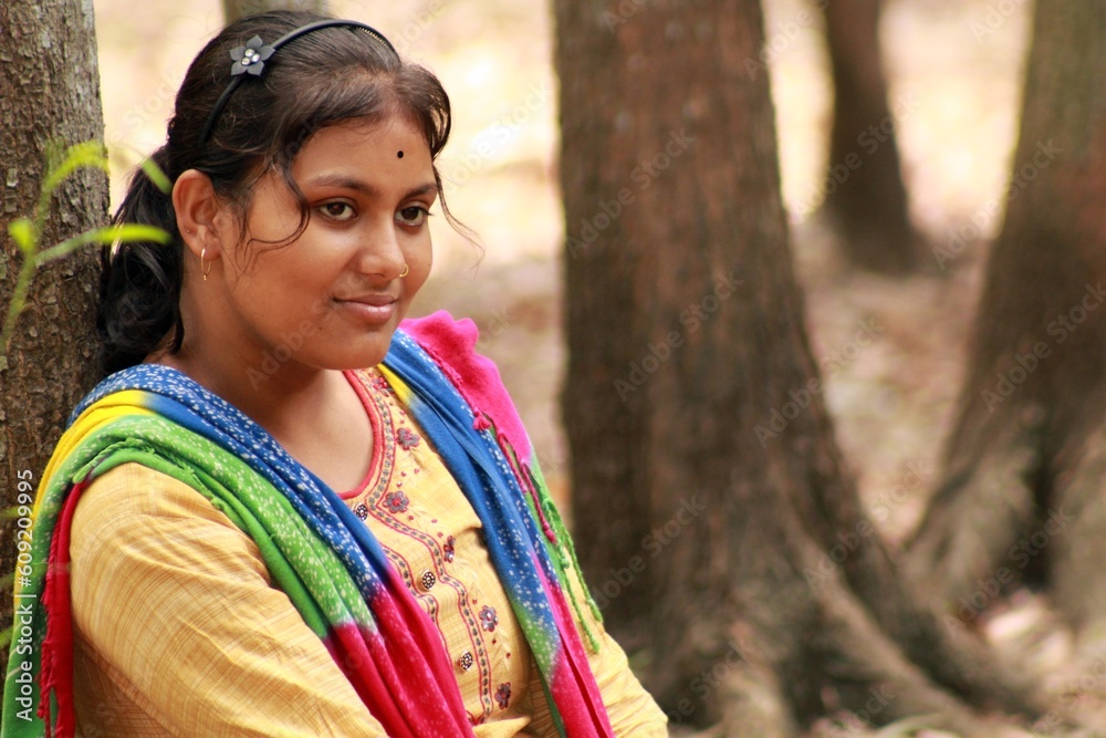 Portrait Of A Beautiful Indian Young Girl Outdoor Portrait Of A Beautiful Indian Young Girl Outdoor