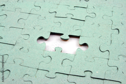 Close up of a Jigsaw with elements missing