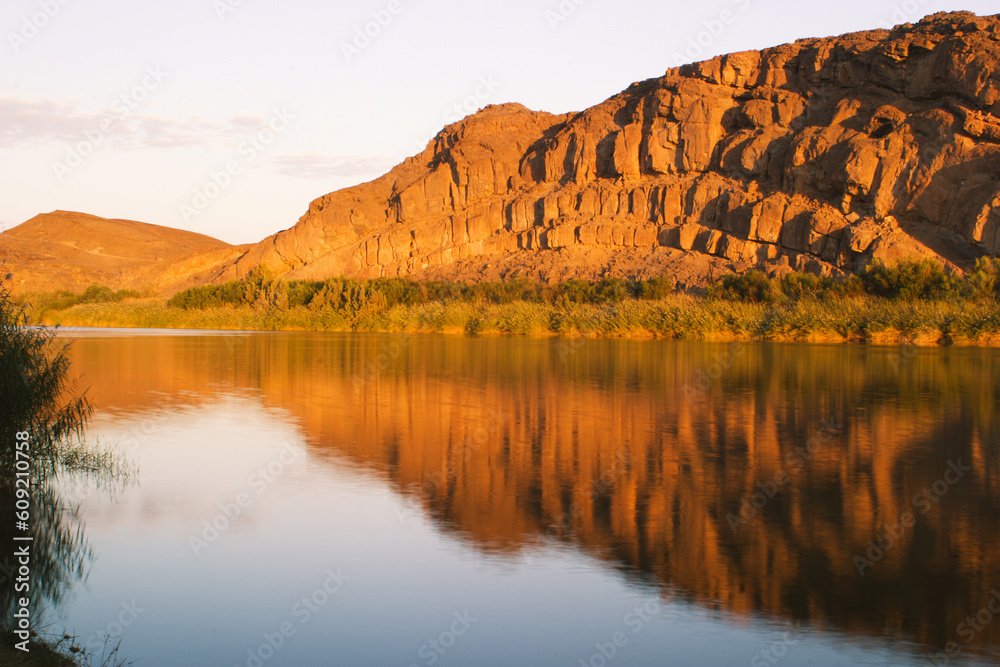 Orange river on border between South Africa and Namibia