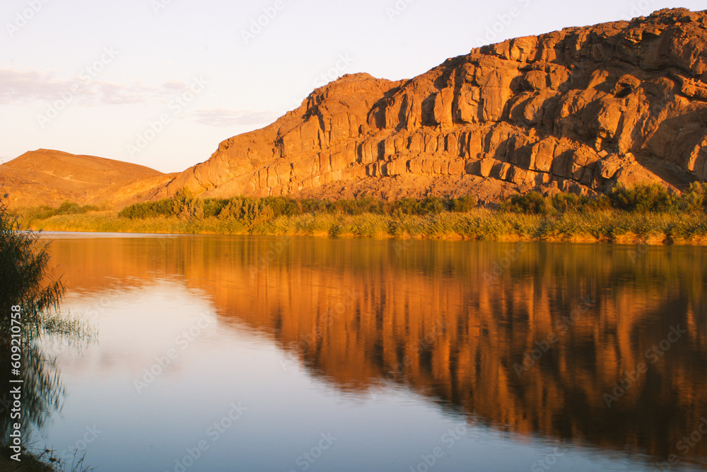 Orange river on border between South Africa and Namibia Orange river on border between South Africa and Namibia