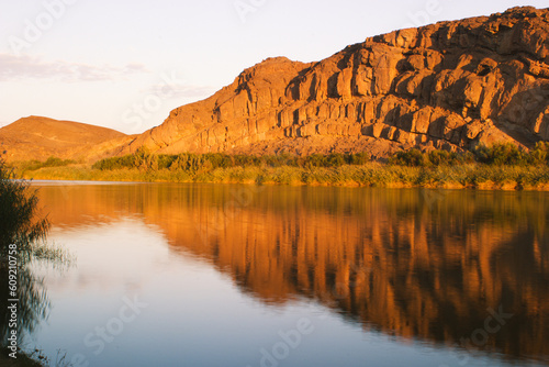 Orange river on border between South Africa and Namibia