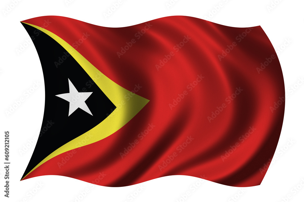 Flag of East Timor waving in the wind - clipping pat included Flag of East Timor waving in the wind - clipping pat included