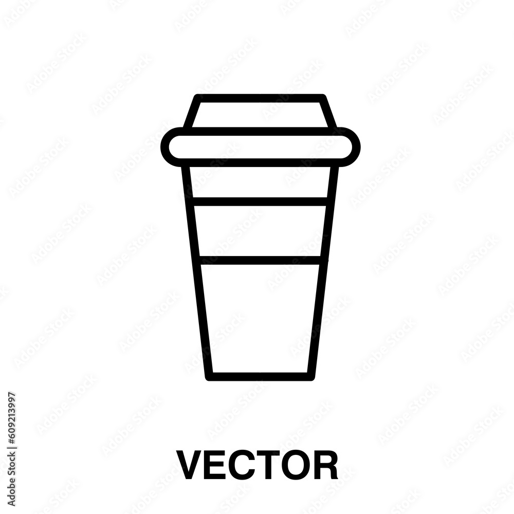Disposable coffee cup icon flat illustration on white background..eps Disposable coffee cup icon flat illustration on white background..eps