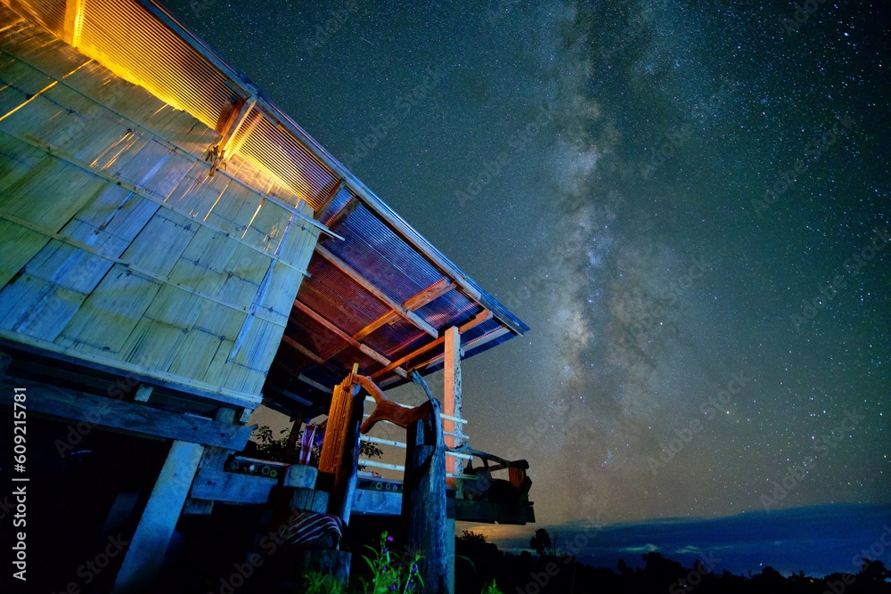 milky way and a house