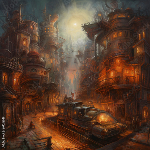 Steampunk City Illustration photo