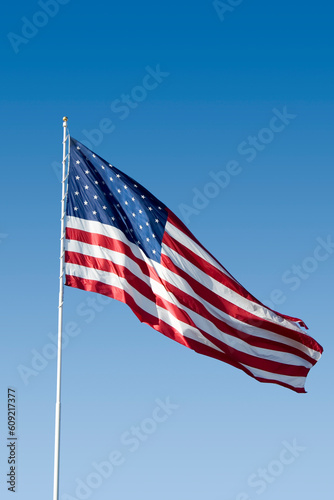 American flag waving in the wind