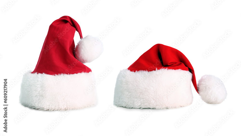 Two santa hat isolated with average clipping path Two santa hat isolated with average clipping path