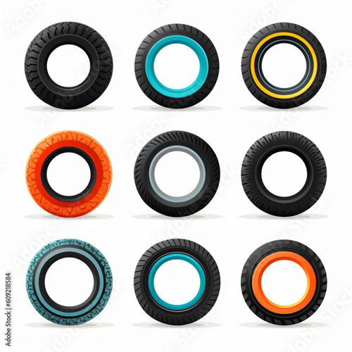 Tire Icons Vector Set illustration © Hex