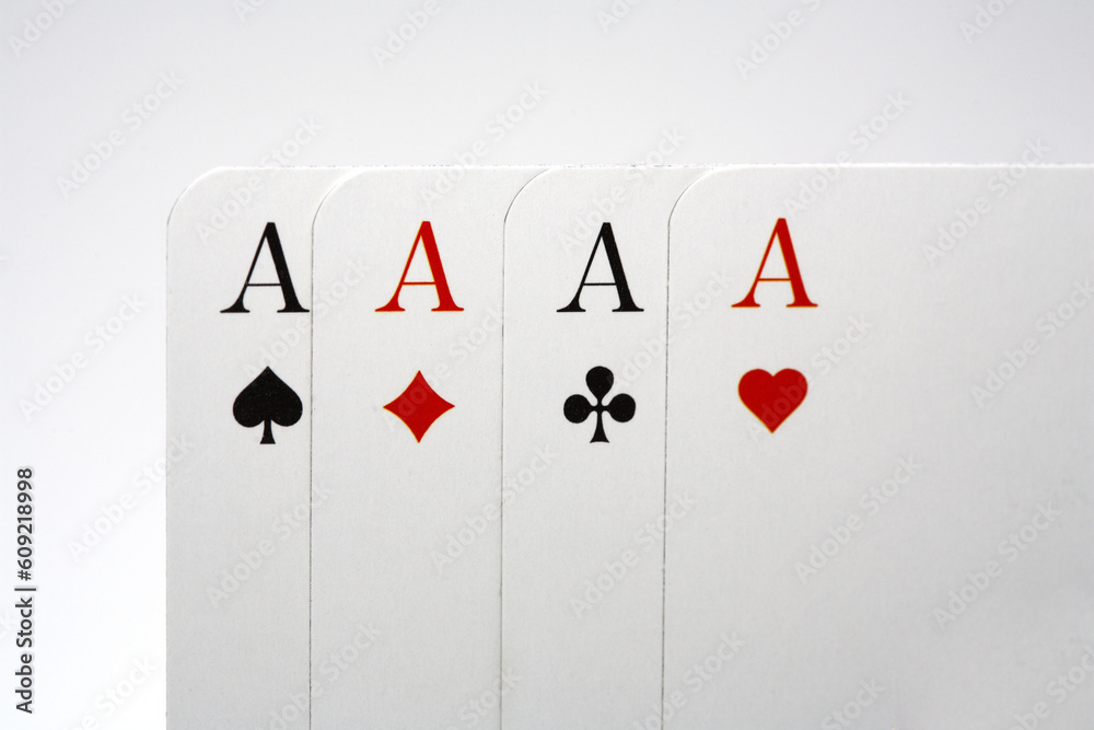 Obraz premium 4 aces and a white background