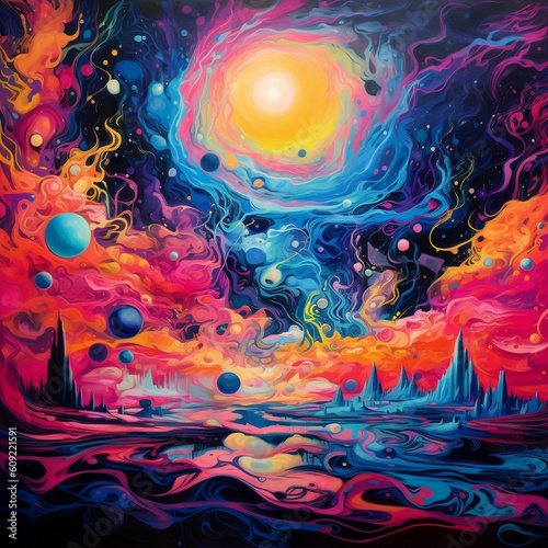 psychedelic paiting abstract world