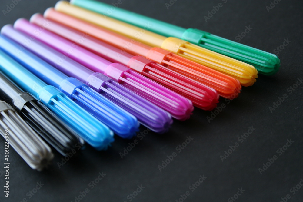 Fototapeta premium Colored Markers set pens