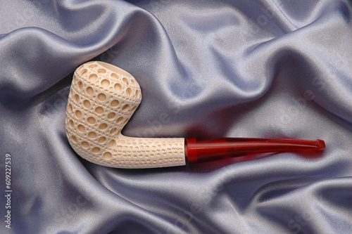Canvas-taulu A hand carved meerschaum pipe (A fine, compact, usually white claylike mineral o
