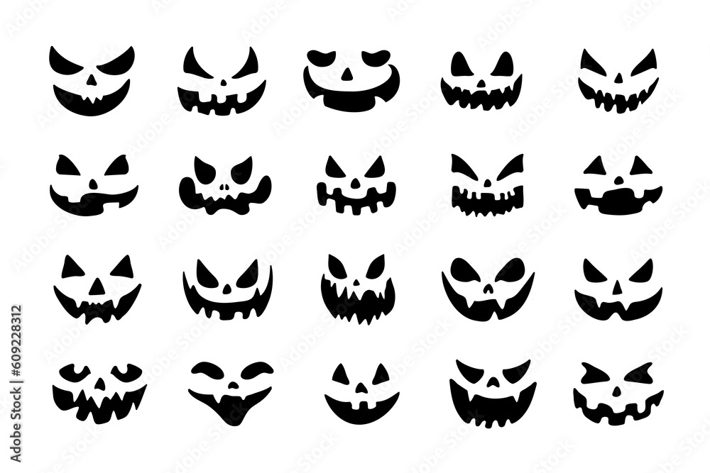 scary ghost face For carving pumpkins on Halloween night.