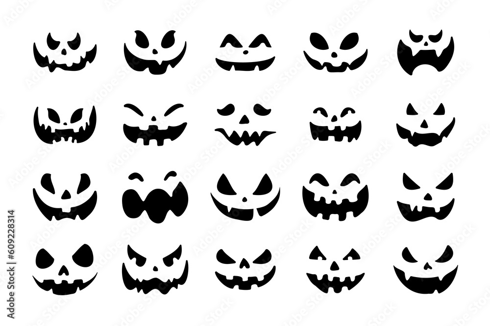 Fototapeta premium scary ghost face For carving pumpkins on Halloween night.