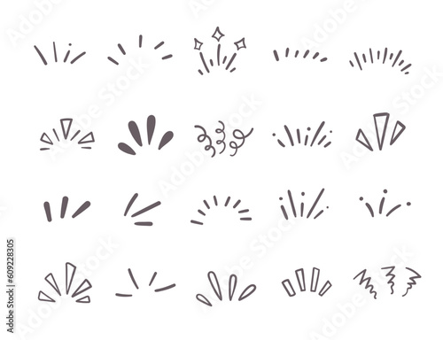 hand drawn cute curly lines expression cartoon movement