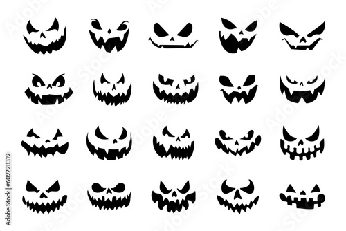 scary ghost face For carving pumpkins on Halloween night.