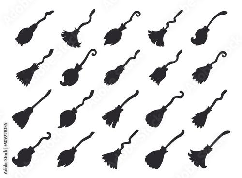 witch magic broom For flying in the sky on Halloween night. broom for cleaning the house