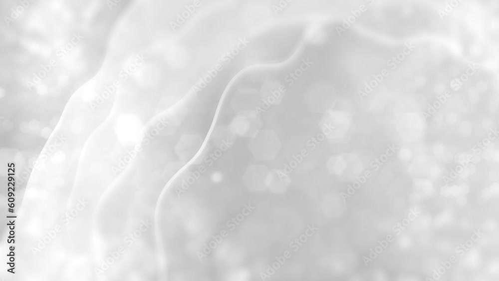 silver white bokeh slight curly lines abstract background - loop video