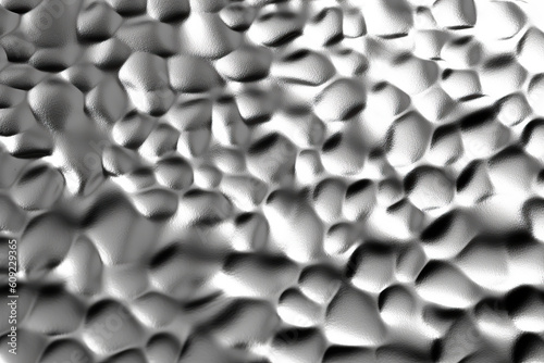 Silver, metallic pummeled textured background, ai generative