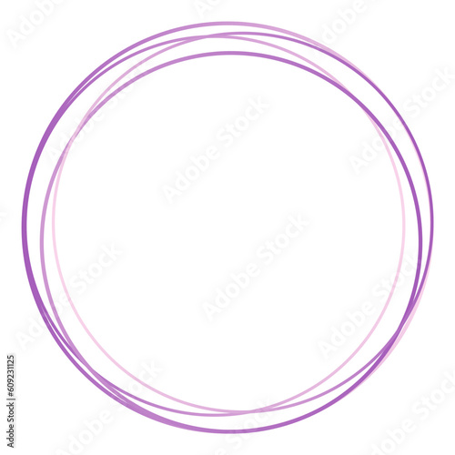 Purple circle frame with transparent background. Purple color marking circle in png format.