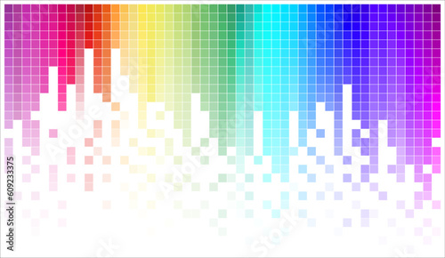 colourful square pixels - rainbow drops
