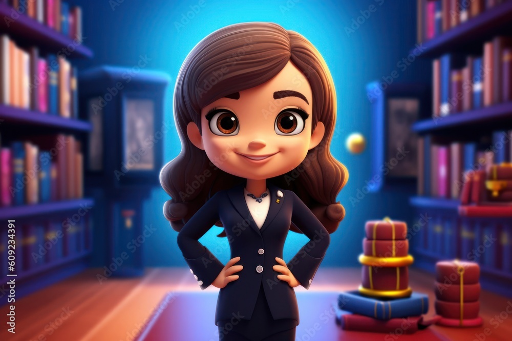 Caucasian Female Lawyer Very Pretty Background Generative AI