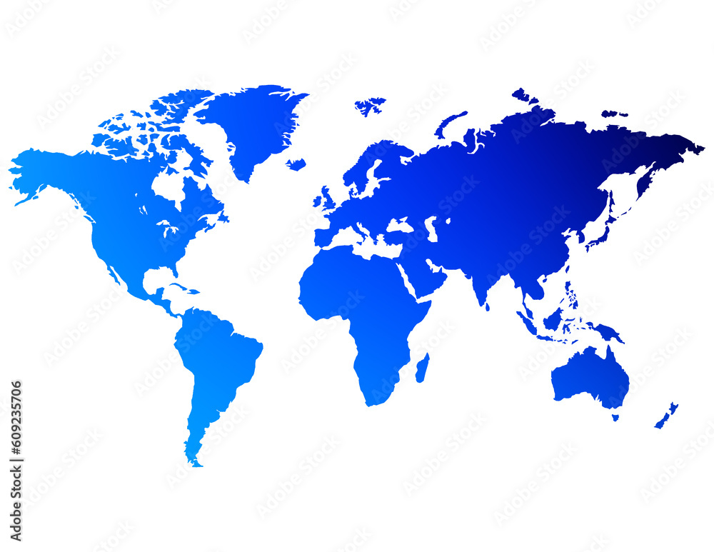An unfolded map of the world An unfolded map of the world