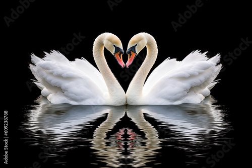 Couple Of Loving Swans