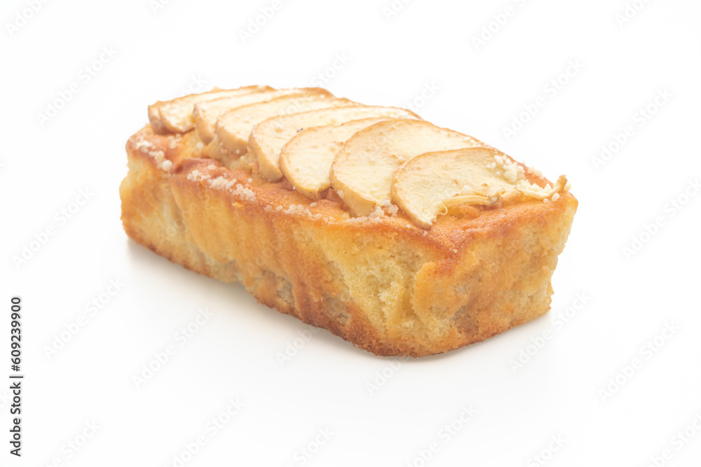 apple loaf crumbled cake on white background apple loaf crumbled cake on white background
