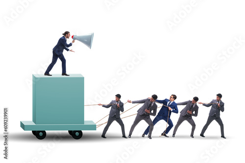 Slika na platnu Concept of bossy autocratoc leadership