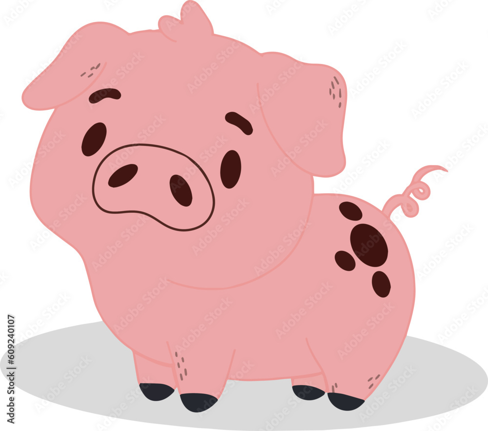 Illustration of cute pig animal vector Illustration of cute pig animal vector