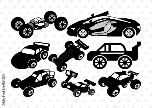 Rc Car Silhouette, Racing Car Svg, Rc Car Bundle, Race Car Svg, Sports Car Svg, SB00048
