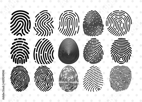 Fingerprint Silhouette, Fingerprint SVG, Hand Svg, Thumbprint Svg, Fingerprint Bundle, SB00004