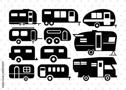Camper Van Silhouette, Travel Van Svg, Camping Svg, Travel Svg, Camper Van Bundle, SB00037