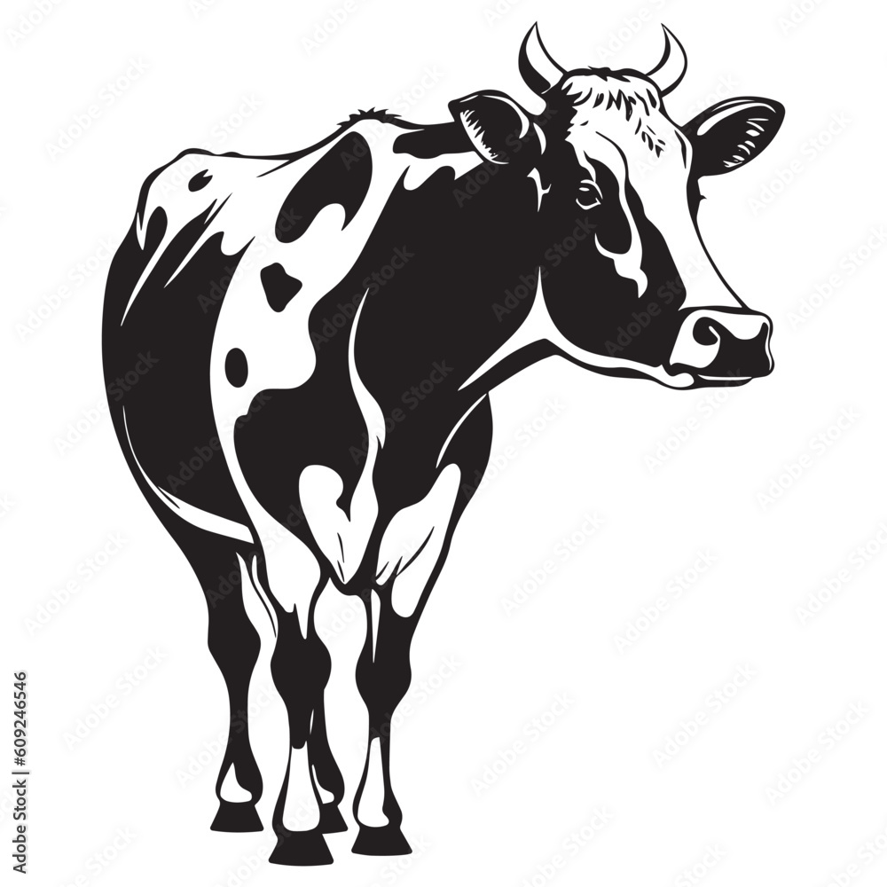 cow head mascot logo, design for badge