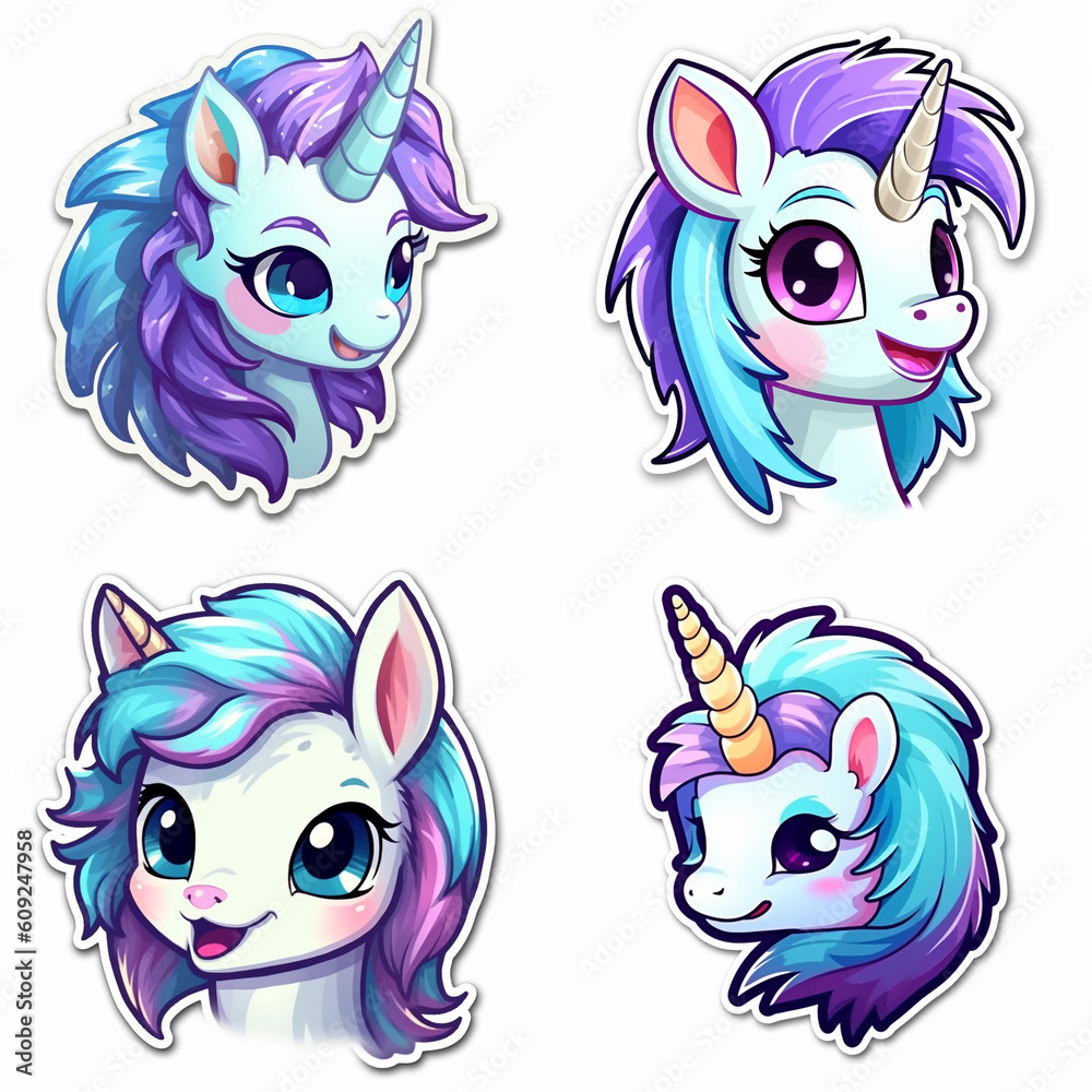 Cute Kawaii unicorn sticker Cute Kawaii unicorn sticker