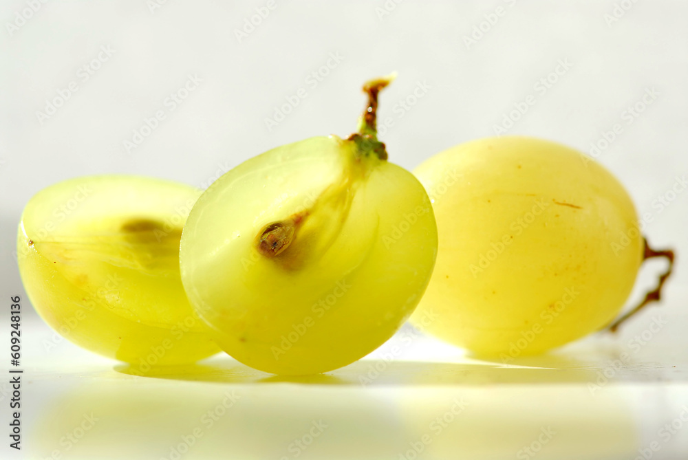Extreme macro of fresh cut grape berries with seeds Extreme macro of fresh cut grape berries with seeds