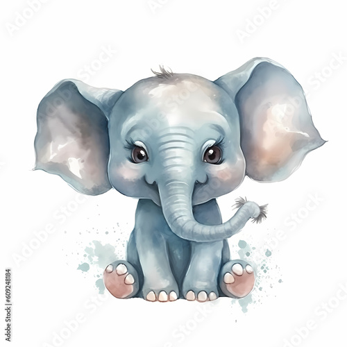 Cute Elephant Watercolor