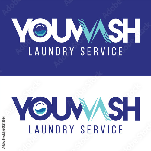 simple laundry company logo concept template