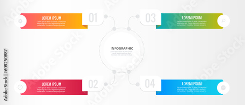 Four steps modern business infographic template design