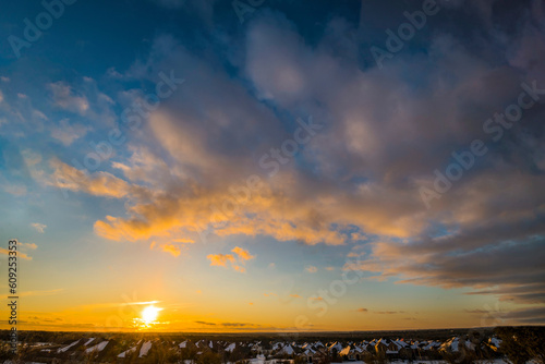 sunset over the city