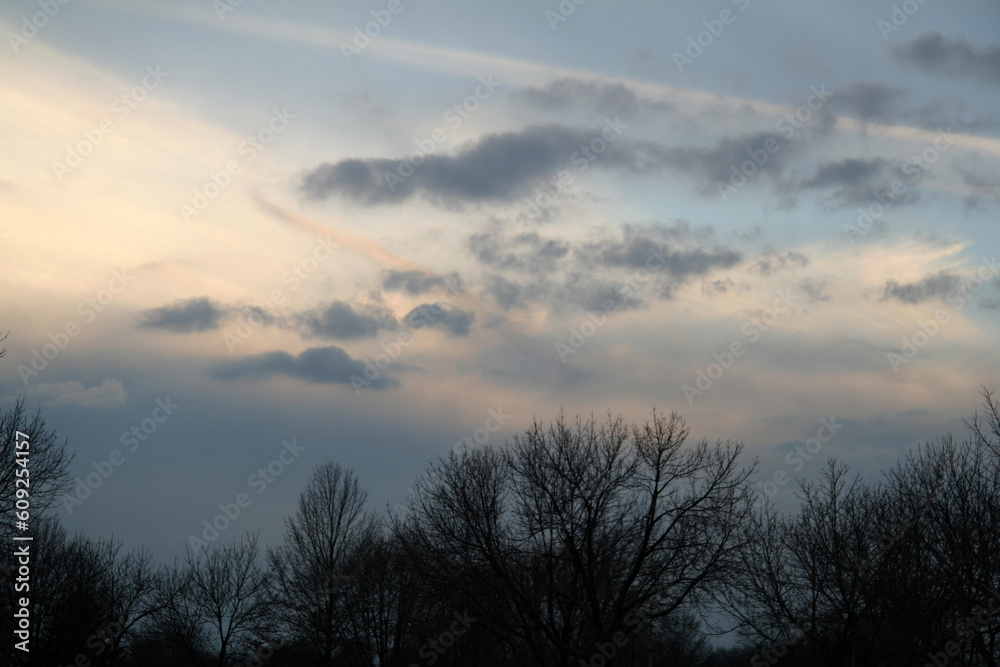 Clouds in the Sky at Dusk in Local Park