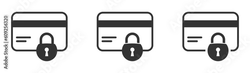 Save payment vector icons set. Smart privacy of debt card account vector signs. safety and security password for online banking signs