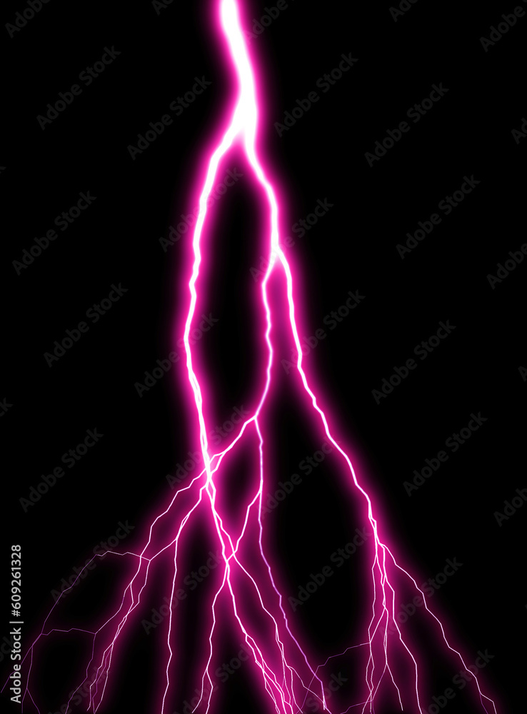A flash of lightning against a black background.