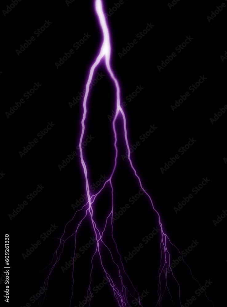 A flash of lightning against a black background. A flash of lightning against a black background.