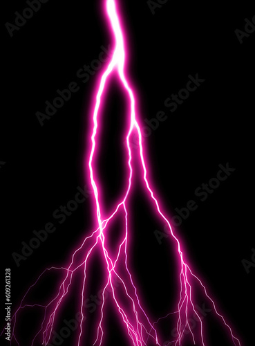 A flash of lightning against a black background.