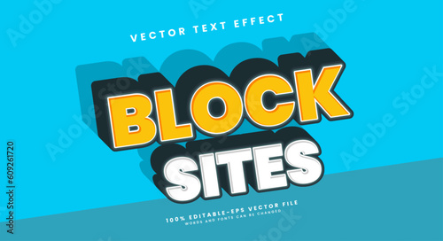 Minimalist block site editable vector text effect. 3d shadow box comic text effect.